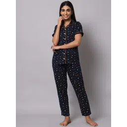 SEPHANI Women Conversational Printed Pure Cotton Night Suit-picture-30