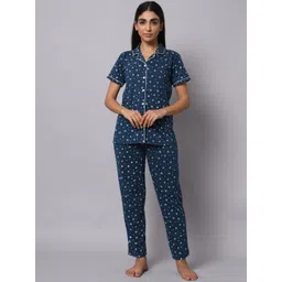 SEPHANI Women Conversational Printed Pure Cotton Night Suit-picture-32