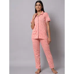 SEPHANI Women Conversational Printed Pure Cotton Night Suit-picture-23