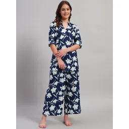 SEPHANI Women Floral Printed Kurti Pyjamas Night suit-picture-29