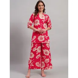 SEPHANI Women Floral Printed Pure Cotton Night suit-picture-28