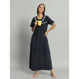 SEPHANI Women Hosiery Cotton Blue Nighty-picture-18