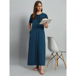 SEPHANI Women Hosiery Cotton Blue Nighty-picture-26