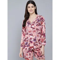 SEPHANI Women Pink & White Printed Night Suit-picture-18