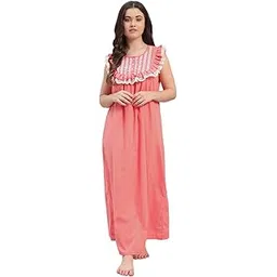 sephani Women's 100% Cotton Sleeveless Maxi Nightgown Long Nighty Sleepwear for Ladies Super Soft Comfortable-picture-32