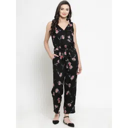 Sera Black & Pink Printed Basic Jumpsuit-picture-28