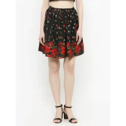 Sera Black & Red Floral Print Skirt-picture-12