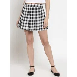 Sera Checked Mini Flared Skirts-picture-17