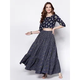 Sera Floral Print Ethnic Cotton Crop Top-picture-17