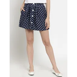 Sera Floral Printed Flared Mini Skirts-picture-26