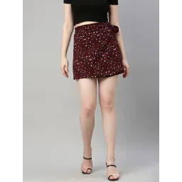 Sera Maroon Animal Print Skirt image 1