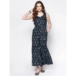 Sera Navy Cotton Printed Jumpsuit-picture-38