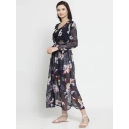 Sera Navy Floral Print Longline Shrug image 3
