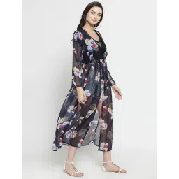 Sera Navy Floral Print Longline Shrug image 4