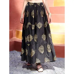 Sera Printed Pure Cotton Maxi Skirt image 3