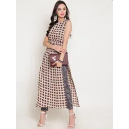 Sera Printed Round Neck Top With Trousers Co-Ords-picture-41