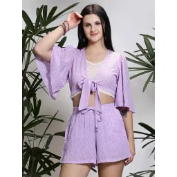 Sera Purple Self Pattern Shrug-picture-14