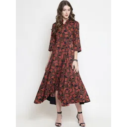 Sera Women Brown & Black Printed A-Line Kurta-picture-22