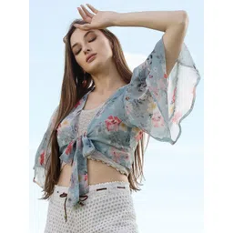 Sera Women Floral Printed Crop Tie-Up Shrug-picture-14