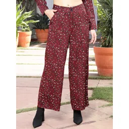 Sera Women Floral Printed Relaxed Straight Leg Pleated Trousers-picture-16
