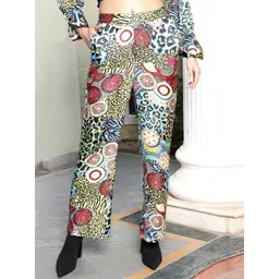 Sera Women Floral Printed Smart Straight Fit Pleated Trousers-picture-15