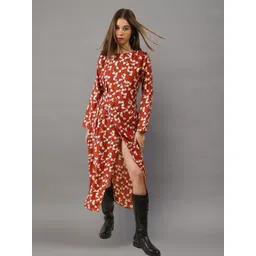 Sera Women Geometric Printed Slits Wrap Midi Dress-picture-21