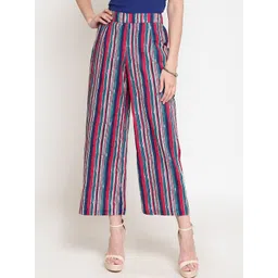 Sera Women Multicoloured Striped Cropped Ethnic Palazzos-picture-14