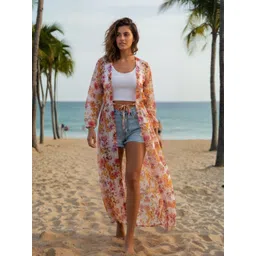 Sera Women Printed Longline Tie-Up Shrug-picture-43