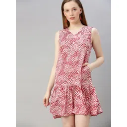 Sera Women White & Red Printed A-Line Dress-picture-29