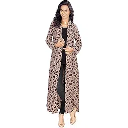 serein Women's Shrug (Brown Animal Print Georgette Shrug/Jacket with Full Sleeve)-XL (M-SER-E-93-XL)-picture-43