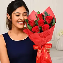 Serendipity 6 Red Roses Bunch-picture-11