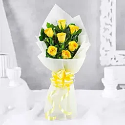Serene 6 Yellow Roses Bunch-picture-37