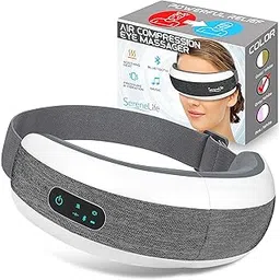 SereneLife Stress Therapy Electric Eye Massager, Vibration Massage Eye Relief, Wireless Digital Mask Machine w/Soothing Music and Relaxing Heat Compress, Built-in Battery & Adjustable Elastic Band-picture-31