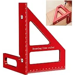 Serplex® Drawing Line Ruler L-Rule Woodworking Ruler 45° /90 ° Drawing Line Ruler Laser-etched Marks Design Precise Aluminum Alloy Measuring Tool Angled Woodworking Ruler-image-12