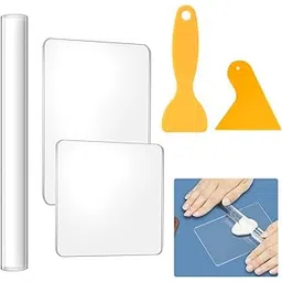 Serplex® 5Pcs Craft Clay Tools Polymer Clay DIY Tool, Acrylic Clay Roller with Acrylic Sheet Backing Board Plastic Scraper Assisted Shovel Rubber Clay Tools Molds for Shaping and Sculpturing Modelling-picture-20