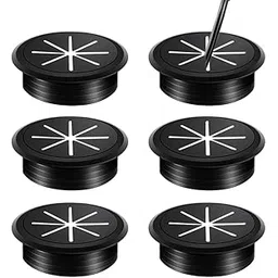 Serplex® 6Pcs Desk Cable Grommets 2.36 inches Circular Cable Grommets Multi Cable Management Organizer Office Decorative Desk Grommets for Power Cords-picture-23
