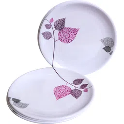 serve n style Melamine Dinner Plates. Round Serving Plate Set - Floral Print, Purple Leaves Dinner Plate-picture-14