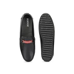 SERVER Men Woven Design Lightweight Leather Loafers image 5