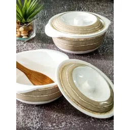 Servewell Beige Melamine Casserole with Lid - Set of 2-picture-22