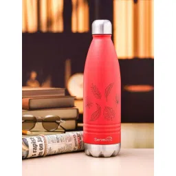 Servewell Indus Red Stainless Steel Autumn Printed Vacuum Bottle (1 L)-picture-25