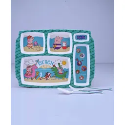 Servewell Peppa Pig Theme 5 Section Rectangular Plate with Fork & Spoon - Blue-picture-28