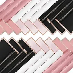 Set of 10 Bouquet Wrapping Sheets | Pink, White & Black Mix Gift Wrap Paper with Gold Border | Waterproof Floral Packaging Sheets for Flower Bouquets, Hampers, Gifting & Decoration-picture-20