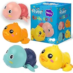 Set of 4 Bath Toys, Cute Swimming Bath Toys for Toddlers 1-3, Floating Wind Up Toys for 1 2 3 4 5 Year Old Boy Girl, New Born Baby Bathtub Water Toys, Preschool Toddler Pool Toys (Pack of 4)-picture-15