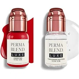 Set - Tattoo Ink Set for Permanent Makeup - Includes (Luxe Cherry Red 15ml,Luxe Shading Solution Thin 15ml) (0.5 oz Each)-picture-36