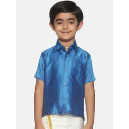 Sethukrishna Boys Blue Classic Opaque Casual Shirt-picture-22