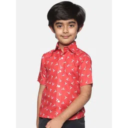 Sethukrishna Boys Conversational Printed Casual Cotton Shirt-picture-14