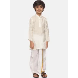 Sethukrishna Boys Cream-Coloured Kurta with Dhoti Pants-picture-52