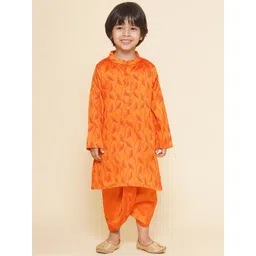 Sethukrishna Boys Floral Mandarin Collar Printed Straight Kurta-picture-30