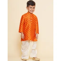 Sethukrishna Boys Floral Printed Mandarin Collar Kurta with Dhoti Pants-picture-40