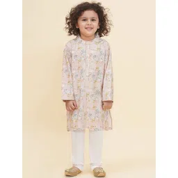 Sethukrishna Boys Floral Printed Mandarin Collar Kurta With Pyjamas-picture-18